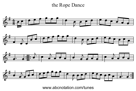 the Rope Dance - staff notation