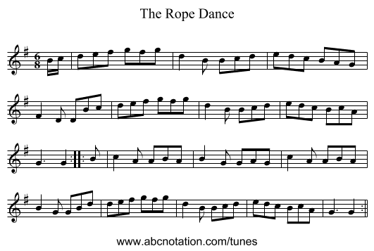 The Rope Dance - staff notation
