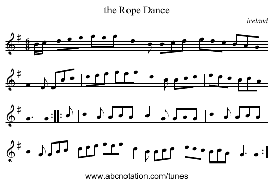 the Rope Dance - staff notation