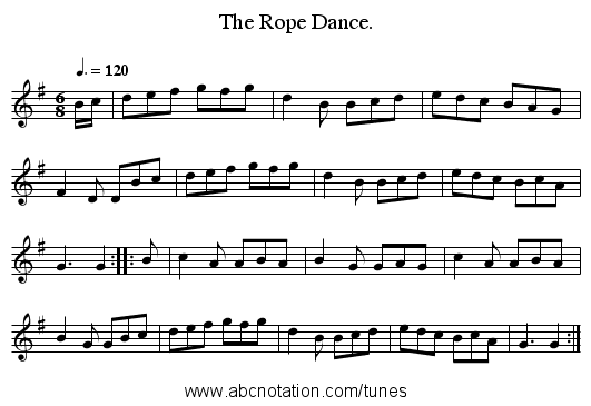 The Rope Dance. - staff notation