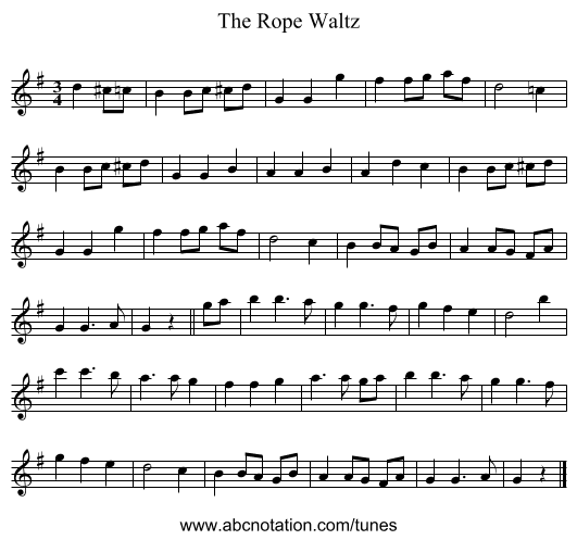 The Rope Waltz - staff notation