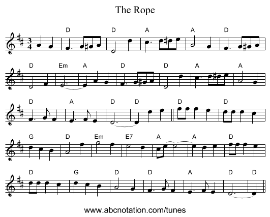 The Rope - staff notation