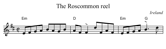 The Roscommon reel - staff notation