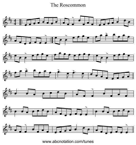 The Roscommon - staff notation
