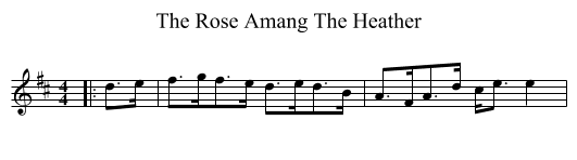The Rose Amang The Heather - staff notation