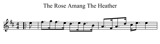 The Rose Amang The Heather - staff notation