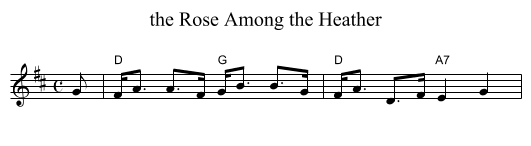 the Rose Among the Heather - staff notation