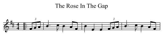 The Rose In The Gap - staff notation