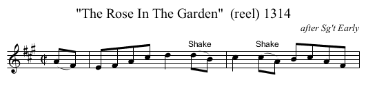 The Rose In The Garden  (reel) 1314 - staff notation