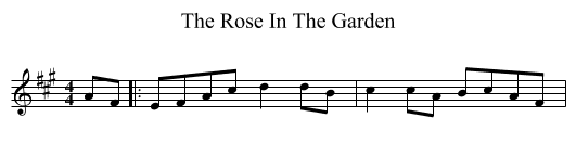 The Rose In The Garden - staff notation