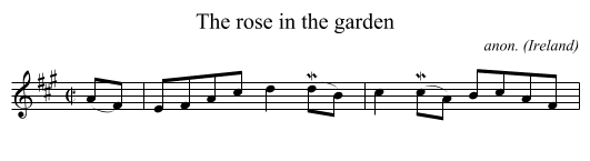The rose in the garden - staff notation