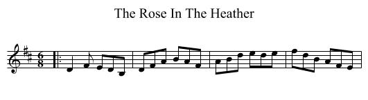 The Rose In The Heather - staff notation