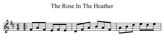 The Rose In The Heather - staff notation