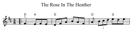 The Rose In The Heather - staff notation