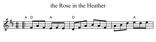 the Rose in the Heather - staff notation