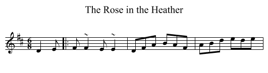 The Rose in the Heather - staff notation