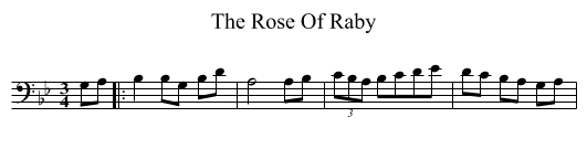 The Rose Of Raby - staff notation