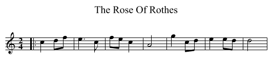The Rose Of Rothes - staff notation