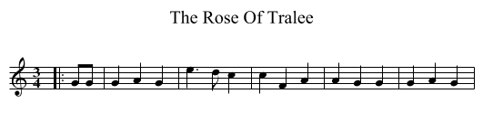 The Rose Of Tralee - staff notation
