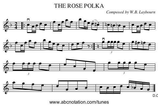 THE ROSE POLKA - staff notation