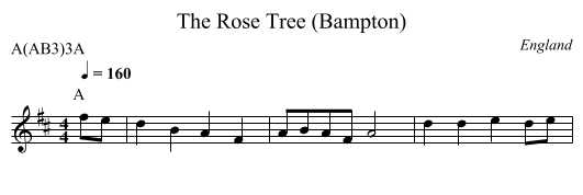 The Rose Tree (Bampton) - staff notation
