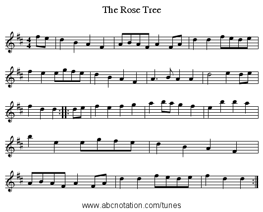 The Rose Tree - staff notation