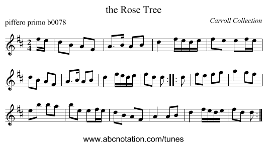 the Rose Tree - staff notation