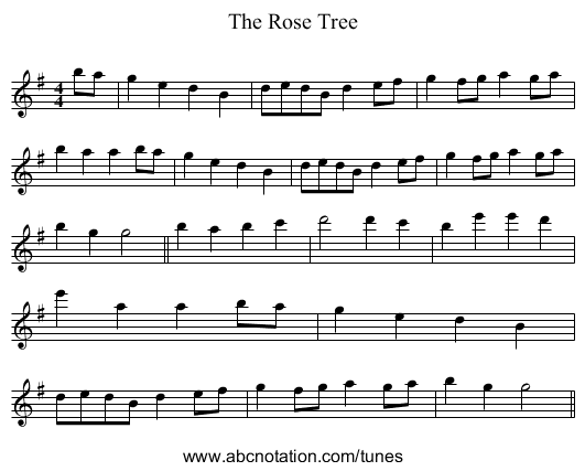 The Rose Tree - staff notation