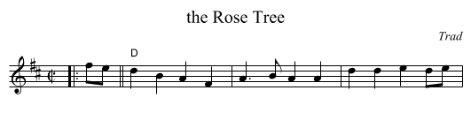 the Rose Tree - staff notation