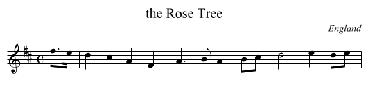 the Rose Tree - staff notation