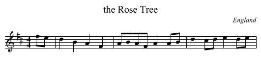 the Rose Tree - staff notation