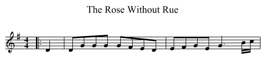 The Rose Without Rue - staff notation