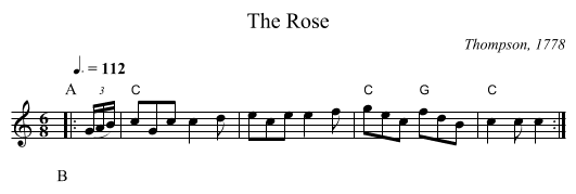 The Rose - staff notation
