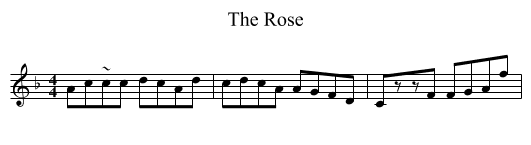 The Rose - staff notation