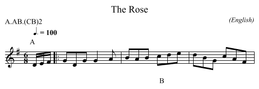 The Rose - staff notation