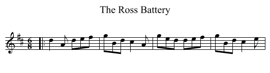 The Ross Battery - staff notation