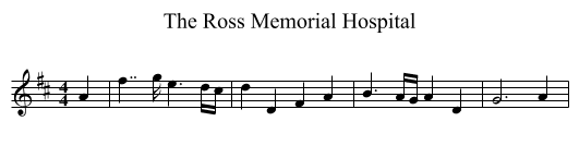 The Ross Memorial Hospital - staff notation