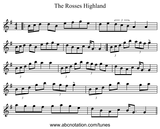 The Rosses Highland - staff notation