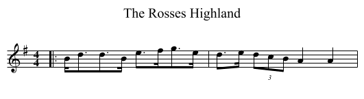The Rosses Highland - staff notation