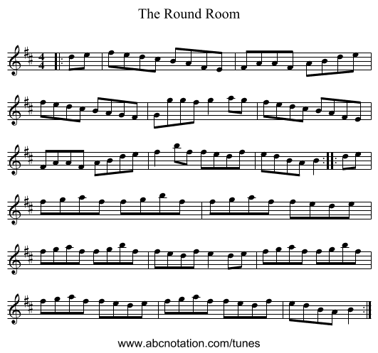 The Round Room - staff notation