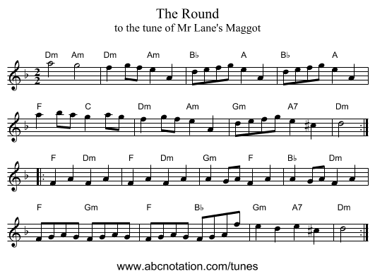 The Round - staff notation