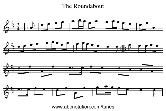 The Roundabout - staff notation