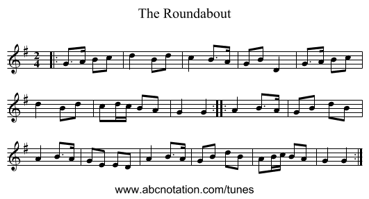 The Roundabout - staff notation