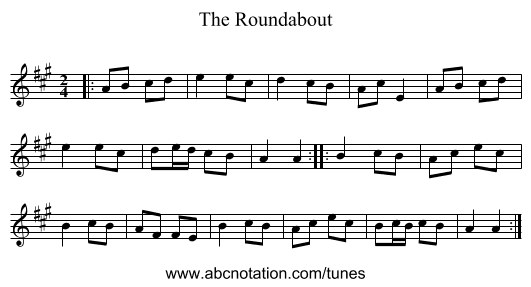 The Roundabout - staff notation