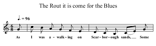 The Rout it is come for the Blues - staff notation
