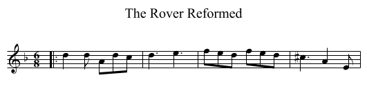 The Rover Reformed - staff notation