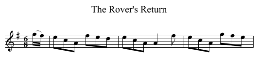 The Rover's Return - staff notation
