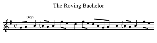 The Roving Bachelor - staff notation