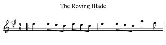 The Roving Blade - staff notation