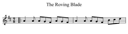 The Roving Blade - staff notation